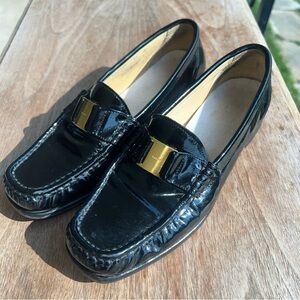 Bally Tempest Black Vintage Patent Leather Loafers Size US 7.5N